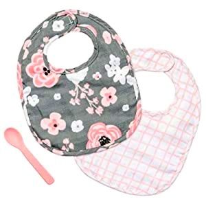 NEW Stephen Joseph Bib Set (2) & Pink Spoon